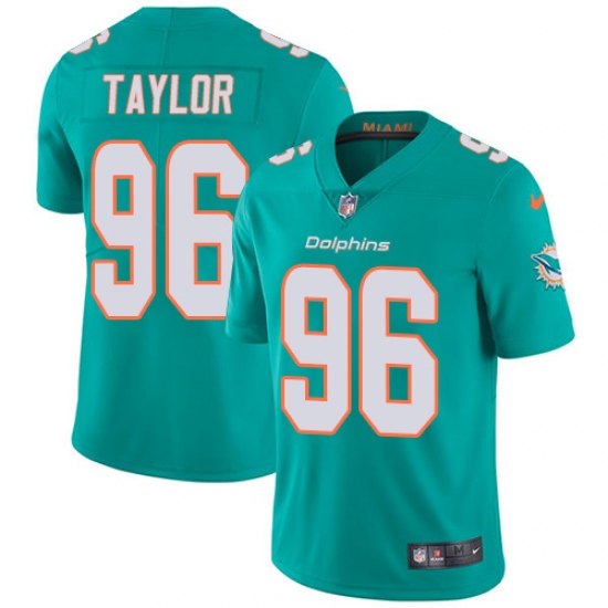 Men's Nike Miami Dolphins #96 Vincent Taylor Aqua Green Team Color Vapor Untouchable Limited Player NFL Jersey - Ujersey