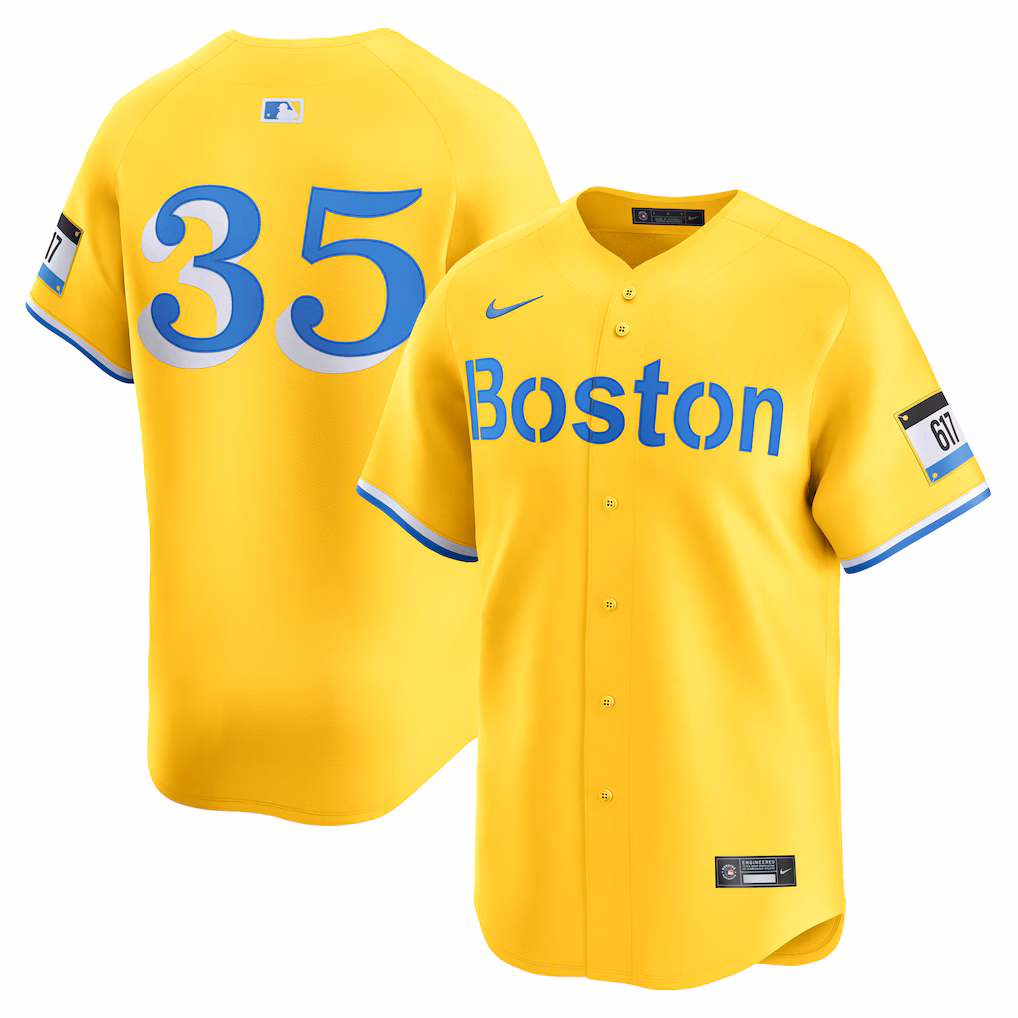 Men's Boston Red Sox Garrett Crochet Nike Gold Alternate Limited Jersey - Ujersey