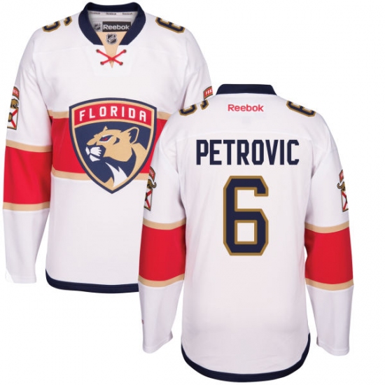 Youth Reebok Florida Panthers #6 Alex Petrovic Authentic White Away NHL Jersey - Ujersey
