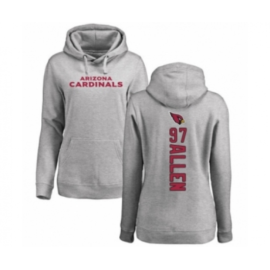 Football Women's Arizona Cardinals #97 Zach Allen Ash Backer Pullover Hoodie - Ujersey