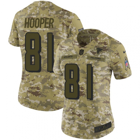 Women's Nike Atlanta Falcons #81 Austin Hooper Limited Camo 2018 Salute to Service NFL Jersey - Ujersey