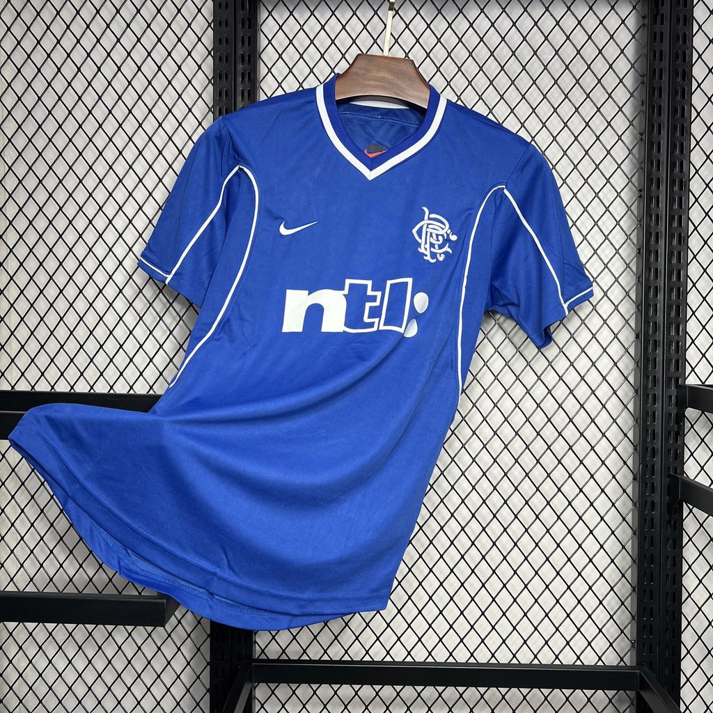 Rangers FC Retro Soccer Jersey Home Custom Shirt 1999-00 - ujerseystore