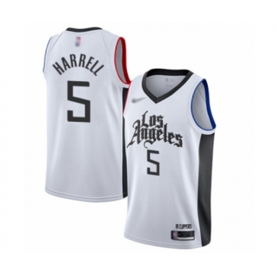 Youth Los Angeles Clippers #5 Montrezl Harrell Swingman White Basketball Jersey - 2019 20 City Edition