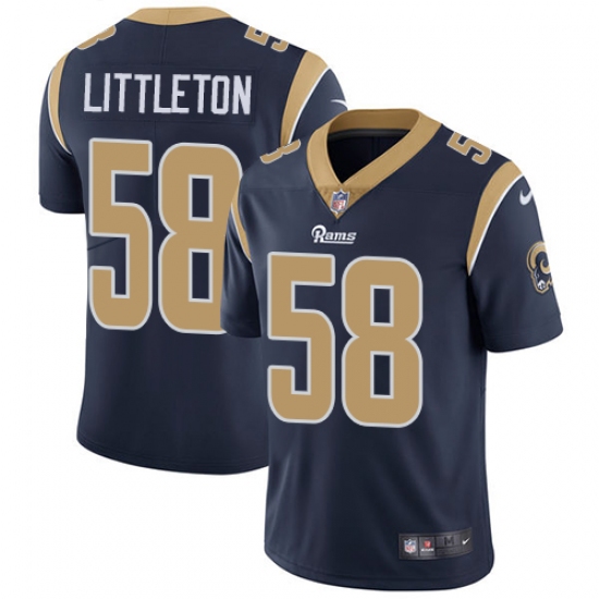 Youth Nike Los Angeles Rams #58 Cory Littleton Navy Blue Team Color Vapor Untouchable Limited Player NFL Jersey - Ujersey