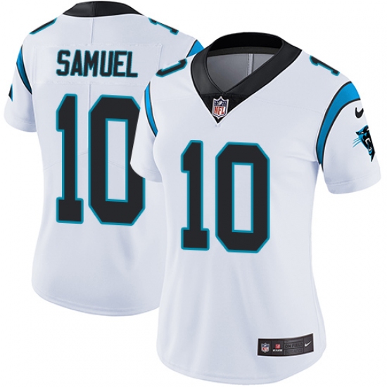 Women's Nike Carolina Panthers #10 Curtis Samuel White Vapor Untouchable Limited Player NFL Jersey - Ujersey