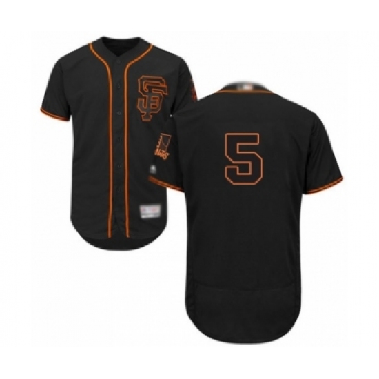 Men's San Francisco Giants #5 Mike Yastrzemski Black Alternate Flex Base Authentic Collection Baseball Player Jersey - Ujersey