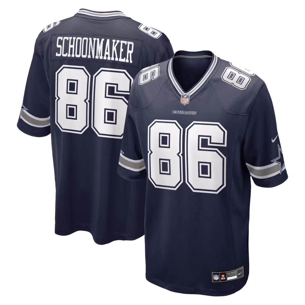 Men's Dallas Cowboys Luke Schoonmaker Nike Navy Team Game Jersey