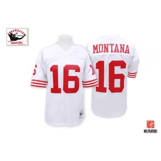 Mitchell and Ness San Francisco 49ers #16 Joe Montana Authentic White Throwback NFL Jersey - Ujersey