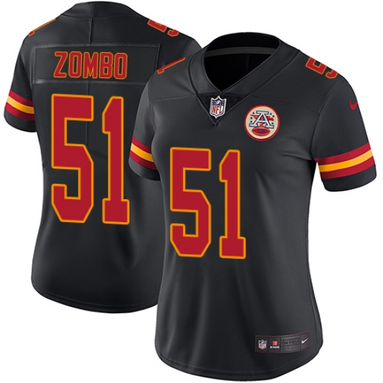 Women's Nike Kansas City Chiefs #51 Frank Zombo Limited Black Rush Vapor Untouchable NFL Jersey - Ujersey