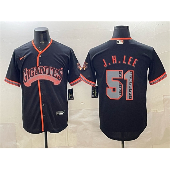 Men's San Francisco Giants #51 Jung Hoo Lee Black 2026 Alternate Stadium Stitched Baseball Jersey - Ujersey