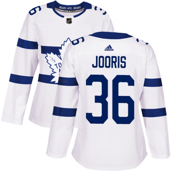 Women's Adidas Toronto Maple Leafs #36 Josh Jooris Authentic White 2018 Stadium Series NHL Jersey - Ujersey