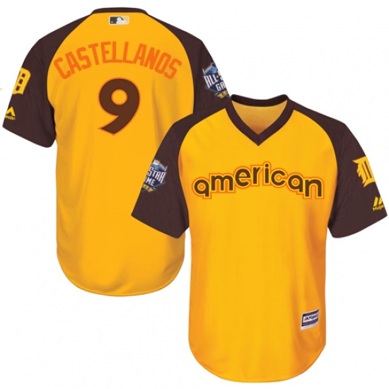 Youth Majestic Detroit Tigers #9 Nick Castellanos Authentic Yellow 2016 All-Star American League BP Cool Base MLB Jersey - Ujersey