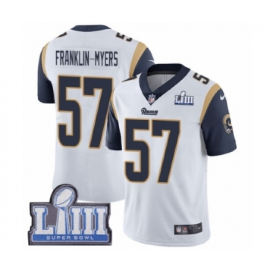 Youth Nike Los Angeles Rams #57 John Franklin-Myers White Vapor Untouchable Limited Player Super Bowl LIII Bound NFL Jersey - Ujersey