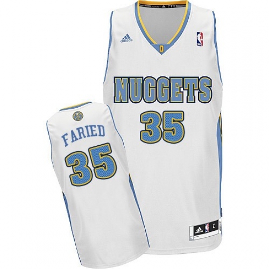 Men's Adidas Denver Nuggets #35 Kenneth Faried Swingman White Home NBA Jersey - Ujersey