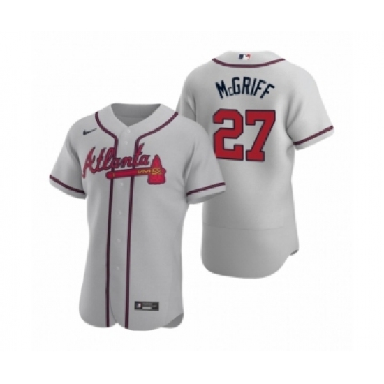 Men's Atlanta Braves #27 Fred McGriff Nike Gray Authentic 2020 Road Jersey - Ujersey