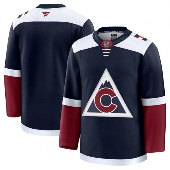 Men's Colorado Avalanche Blank Navy 2024-25 Alternate Stitched Jersey - Ujersey