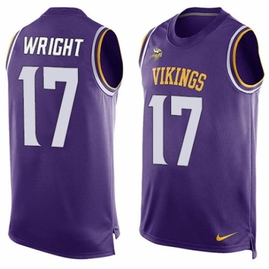 Men's Nike Minnesota Vikings #17 Kendall Wright Limited Purple Player Name & Number Tank Top NFL Jersey - Ujersey