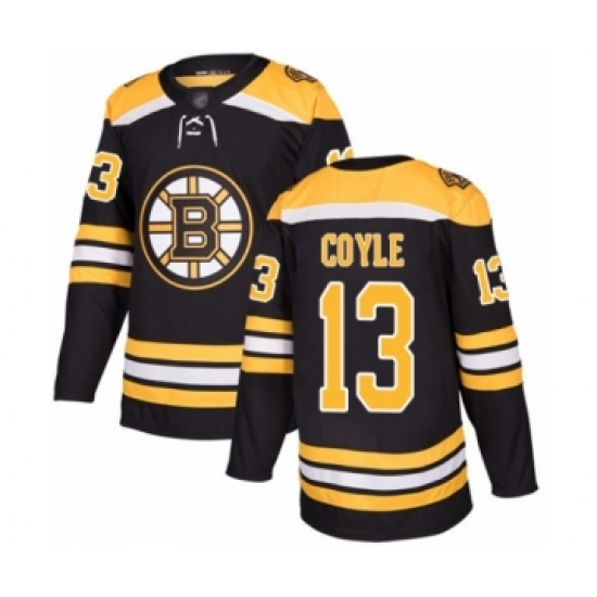 Men's Boston Bruins #13 Charlie Coyle Authentic Black Home Hockey Jersey - Ujersey