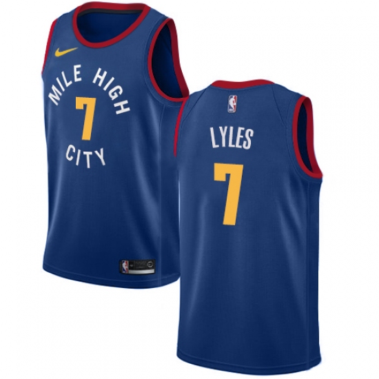 Men's Nike Denver Nuggets #7 Trey Lyles Swingman Light Blue Alternate NBA Jersey Statement Edition - Ujersey