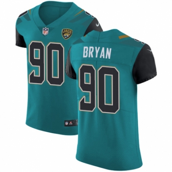 Men's Nike Jacksonville Jaguars #90 Taven Bryan Teal Green Team Color Vapor Untouchable Elite Player NFL Jersey - ujerseystore