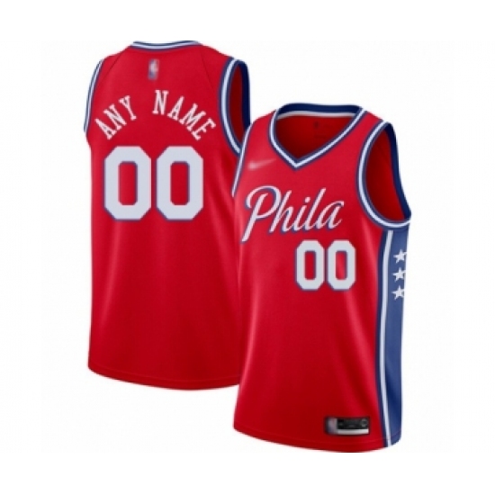 Women's Philadelphia 76ers Customized Swingman Red Finished Basketball Jersey - Statement Edition - Ujersey