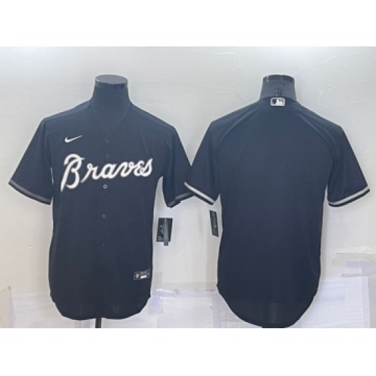 Men's Atlanta Braves Blank Black Cool Base Stitched Baseball Jersey - Ujersey