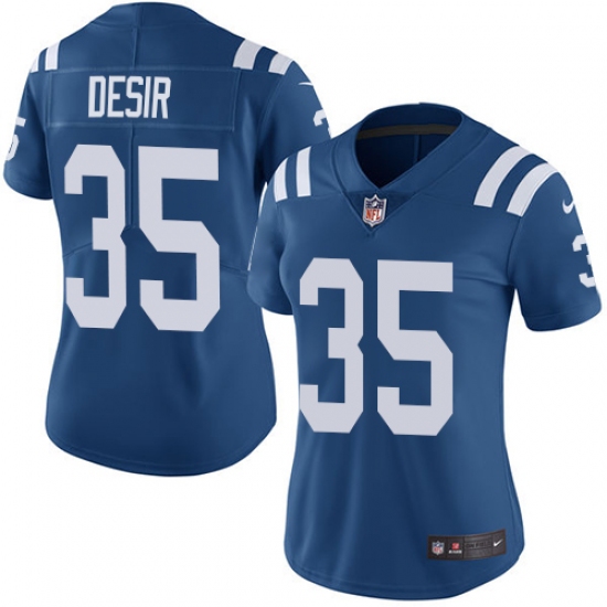 Women's Nike Indianapolis Colts #35 Pierre Desir Royal Blue Team Color Vapor Untouchable Limited Player NFL Jersey - Ujersey