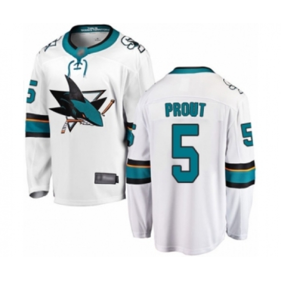 Youth San Jose Sharks #5 Dalton Prout Fanatics Branded White Away Breakaway Hockey Jersey - Ujersey