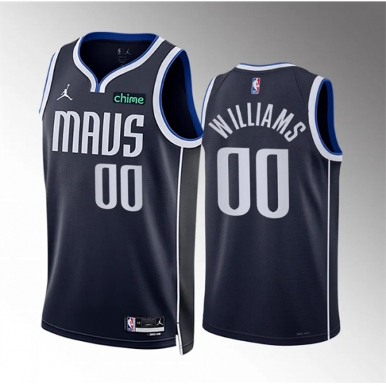 Men's Dallas Mavericks #00 Brandon Williams Navy Statement Edition Stitched Basketball Jersey - Ujersey
