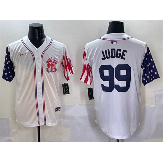 Men's New York Yankees #99 Aaron Judge White American Style Limited Stitched Baseball Jersey - Ujersey