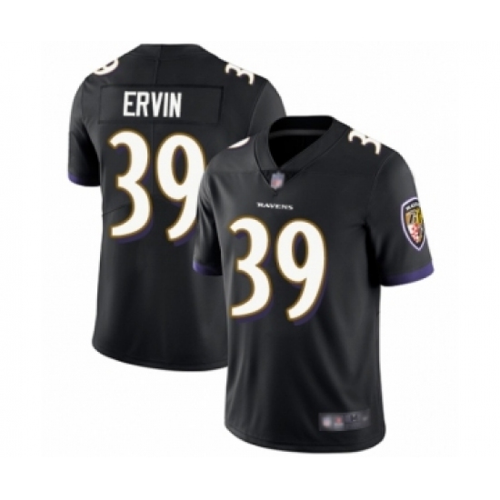Men's Baltimore Ravens #39 Tyler Ervin Black Alternate Vapor Untouchable Limited Player Football Jersey - Ujersey