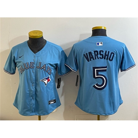 Women's Toronto Blue Jays #5 Daulton Varsho Blue Limited Stitched Baseball Jersey(Run Small) - Ujersey