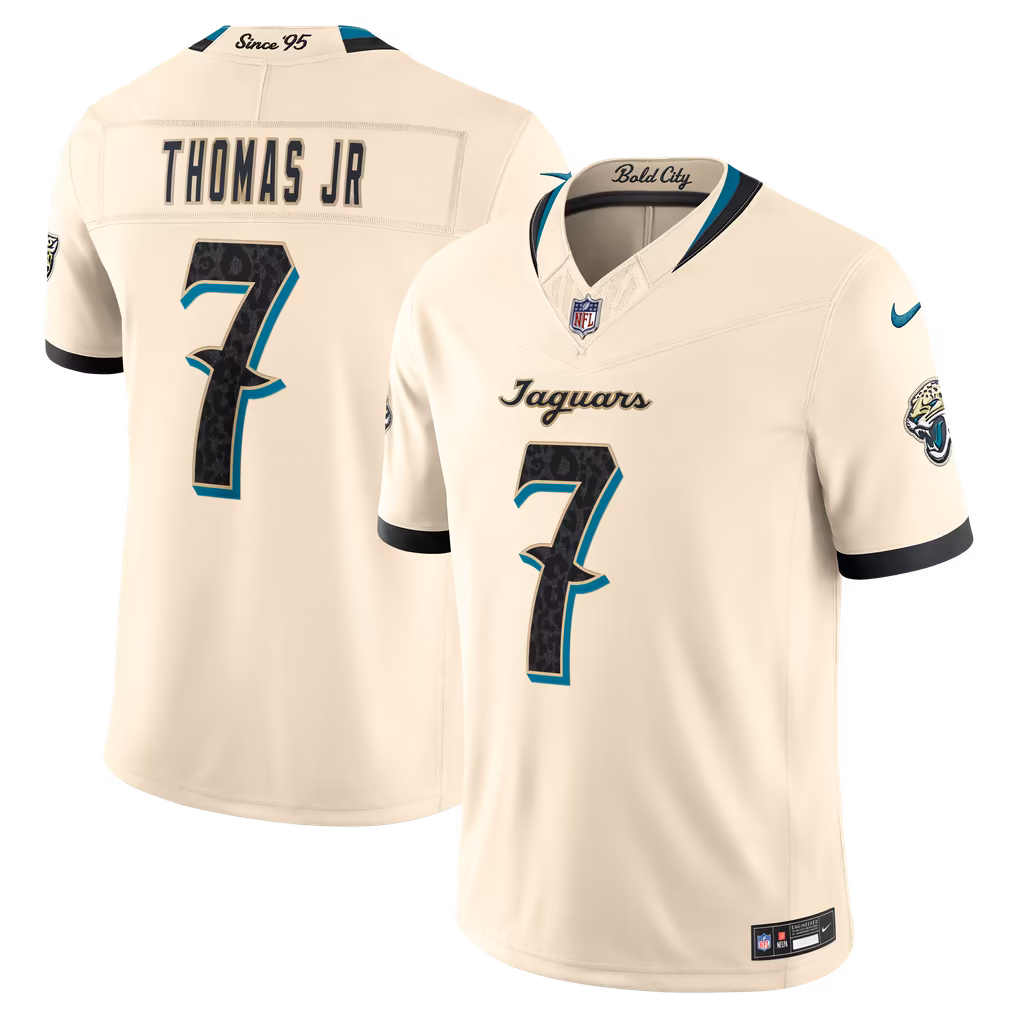 Men's Jacksonville Jaguars Brian Thomas Jr. Nike Natural 2026 Rivalries Collection Stitched Limited Jersey - SUjersey01