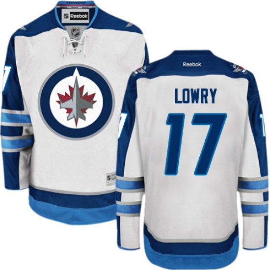 Men's Reebok Winnipeg Jets #17 Adam Lowry Authentic White Away NHL Jersey - Ujersey