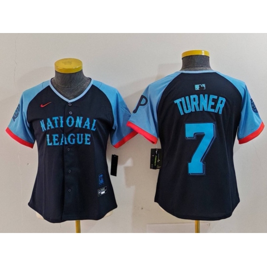 Women's Philadelphia Phillies #7 Trea Turner Navy 2024 All Star Limited Stitched Jersey - Ujersey