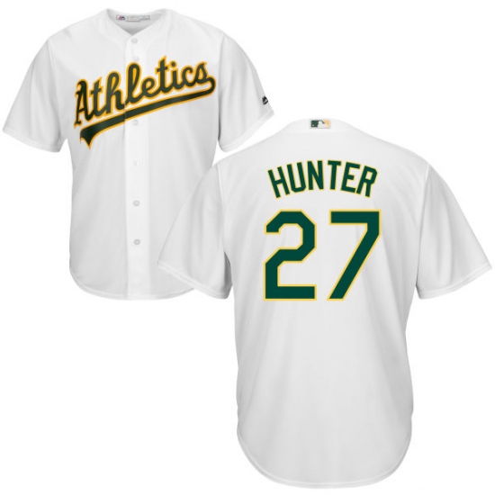 Youth Majestic Oakland Athletics #27 Catfish Hunter Authentic White Home Cool Base MLB Jersey - Ujersey