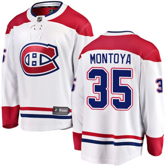 Men's Montreal Canadiens #35 Al Montoya Authentic White Away Fanatics Branded Breakaway NHL Jersey - Ujersey