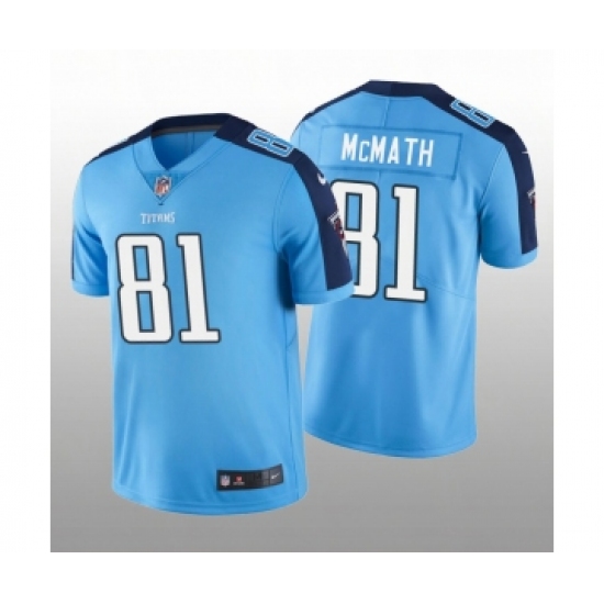 Men's Tennessee Titans #81 Racey McMath Light Blue Vapor Limited Nike Jersey - Ujersey