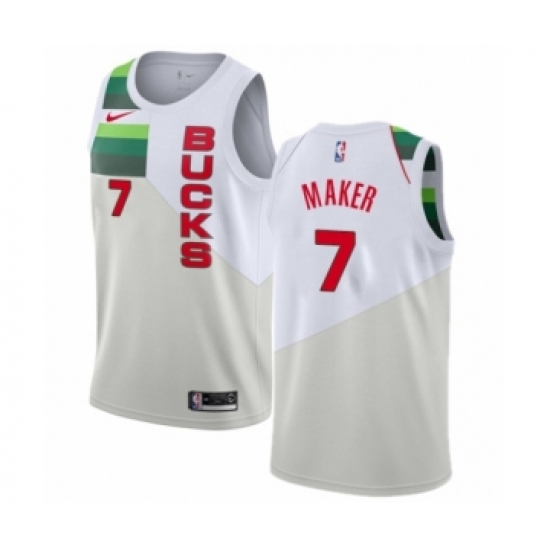 Youth Nike Milwaukee Bucks #7 Thon Maker White Swingman Jersey - Earned Edition