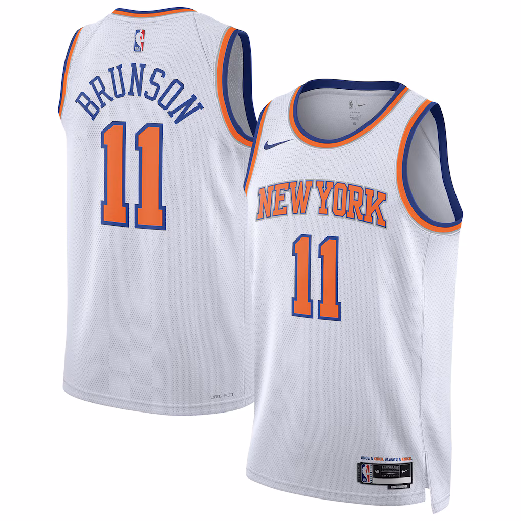 Unisex New York Knicks Jalen Brunson Nike White Swingman Jersey - Association Edition