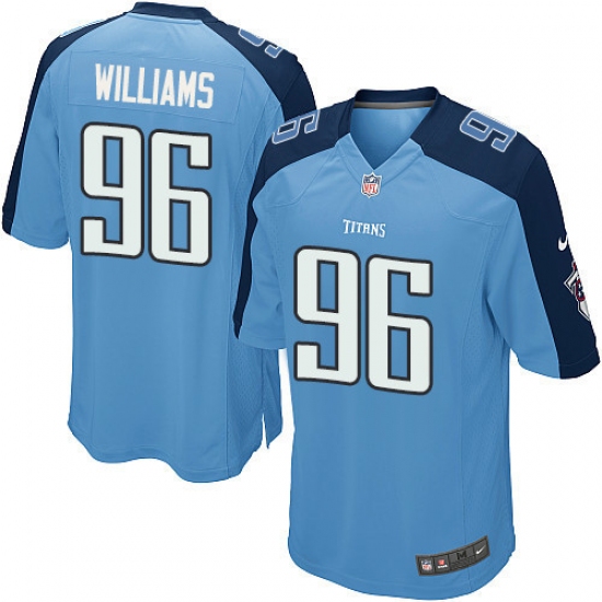 Men's Nike Tennessee Titans #96 Sylvester Williams Game Light Blue Team Color NFL Jersey - Ujersey