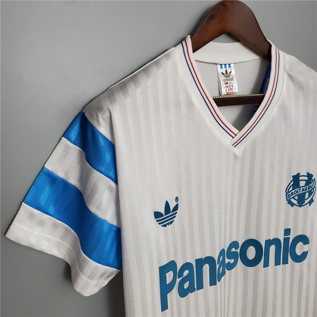 Marseille Retro Soccer Jersey Home Custom Shirt 1989-91 - ujerseystore