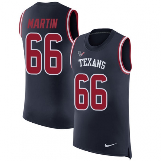 Men's Nike Houston Texans #66 Nick Martin Limited Navy Blue Rush Player Name & Number Tank Top NFL Jersey - Ujersey
