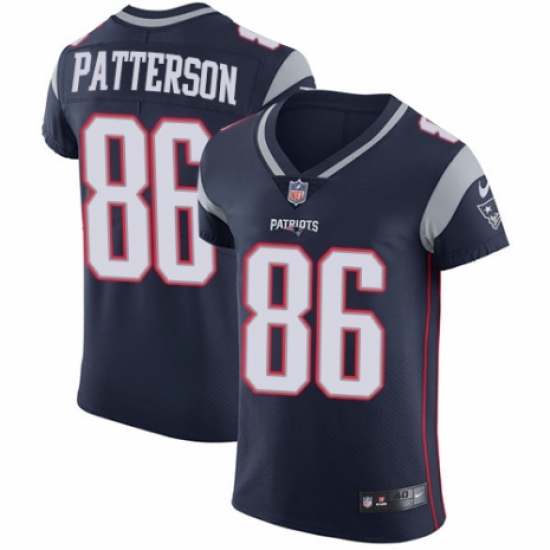 Men's Nike New England Patriots #86 Cordarrelle Patterson Navy Blue Team Color Vapor Untouchable Elite Player NFL Jersey - Ujersey