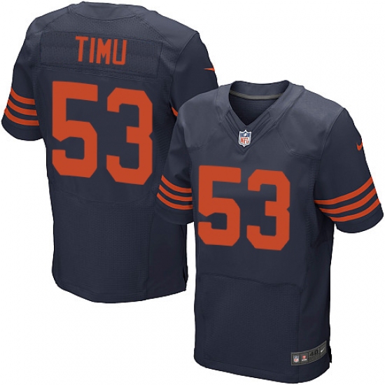 Men's Nike Chicago Bears #53 John Timu Elite Navy Blue Alternate NFL Jersey - Ujersey