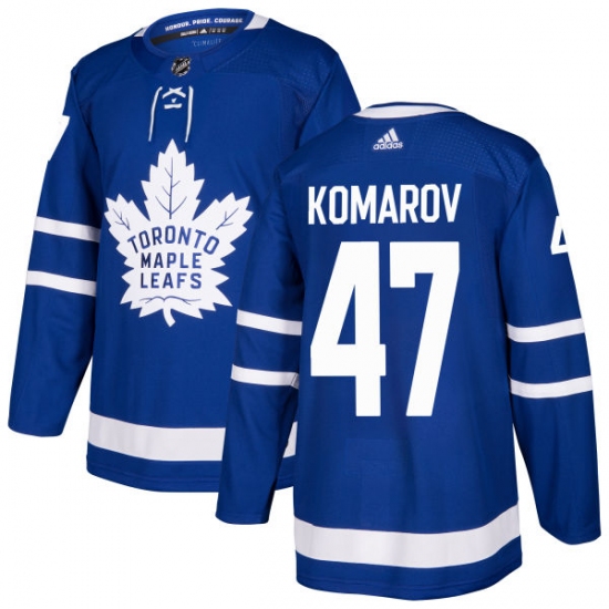 Men's Adidas Toronto Maple Leafs #47 Leo Komarov Authentic Royal Blue Home NHL Jersey - Ujersey