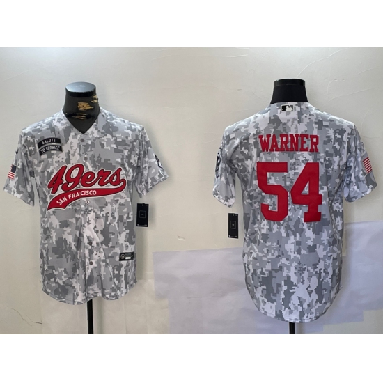 Men's San Francisco 49ers #54 Fred Warner Arctic Camo 2024 Salute to Service Stitched Baseball Jersey - Ujersey