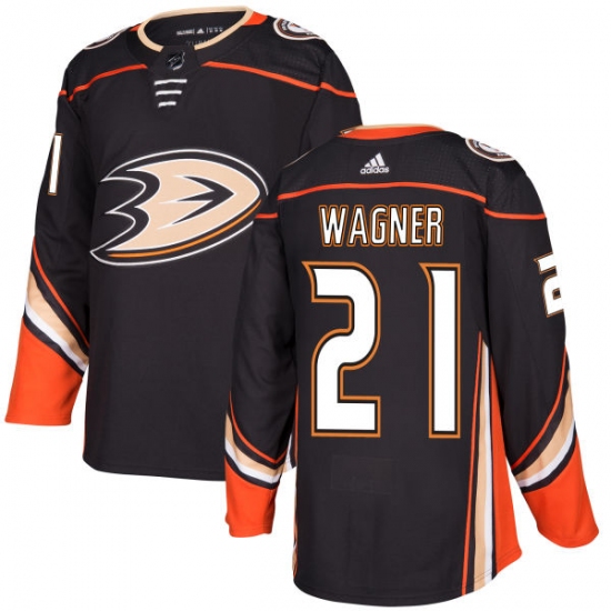 Men's Adidas Anaheim Ducks #21 Chris Wagner Authentic Black Home NHL Jersey - Ujersey