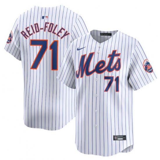 Men's New York Mets #71 Sean Reid-Fole White 2024 Home Limited Stitched Baseball Jersey - Ujersey