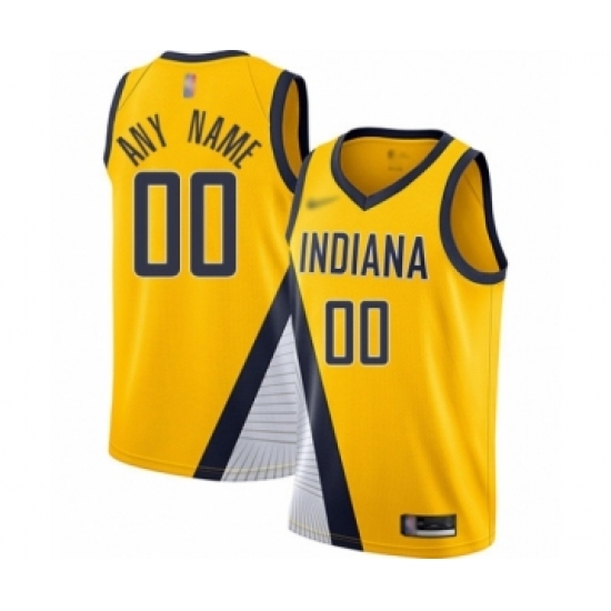 Women's Indiana Pacers Customized Swingman Gold Finished Basketball Jersey - Statement Edition - Ujersey